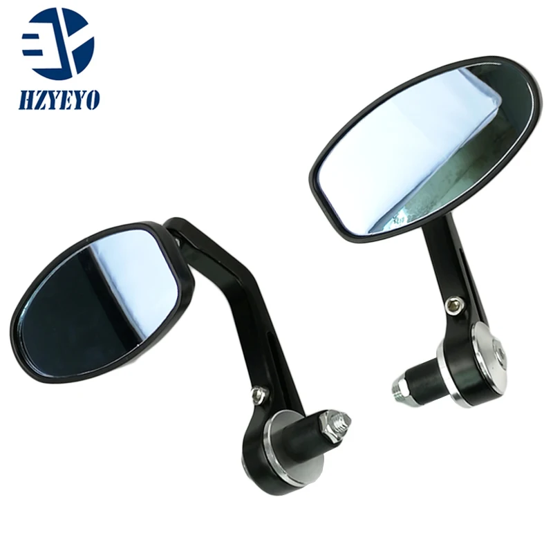 

HZYEYO Motorcycle Mirror Aluminum Rear View Mirror End Motor Mirror Cafe Racer Suitable for any 22mm diameter handlebar , P-006