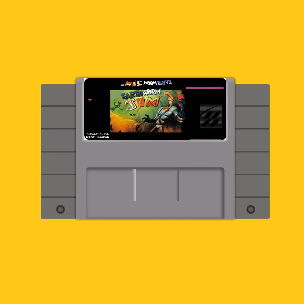 

Earthworm Jim 46 Pin 16 Bit Grey Game Card For USA NTSC Game Player