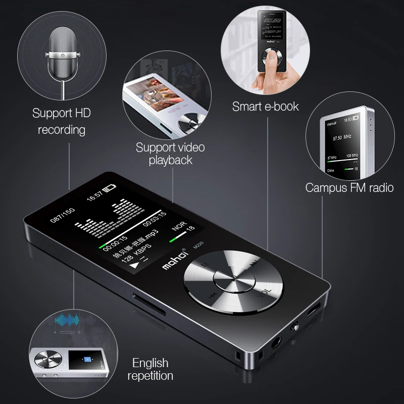 Mahdi M220 металлический MP3 плеер Портативный цифровой аудиоплеер с 1 8 дюймовым
