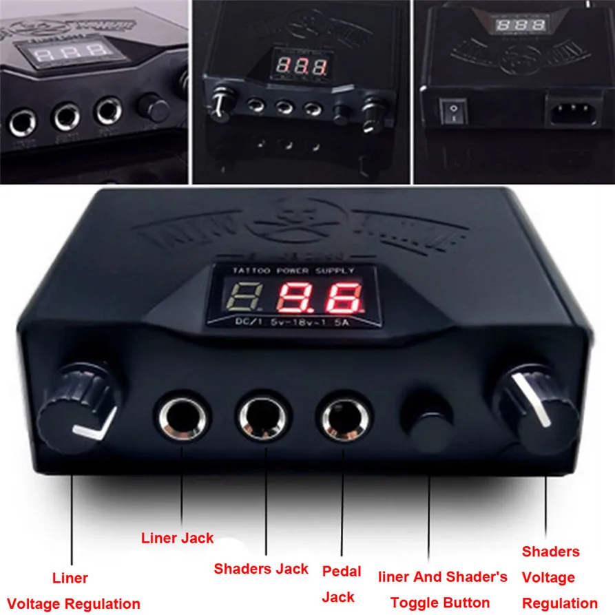 

Haicar Professional Tattoo LCD Digital Dual Power Supply Permanent Makeup Tool Plug 180327 drop shipping