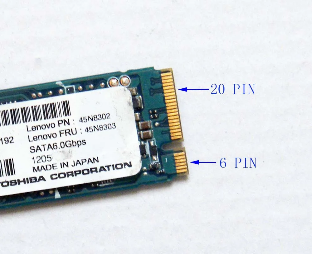 2 5 &quotSATA адаптер карты с чехлом для Lenovo X1 Carbon 20 + 6 PIN SSD SSDSCMMW180A3 SD5SG2 128G 256G THNSNS128GMGP