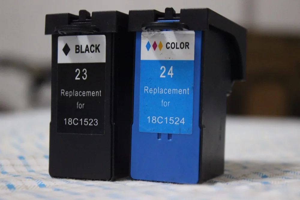 Free shipping Twin Pack Remaufactured 18C1623 18C1624 for Lexmark 23A & 24A Printer cartridge