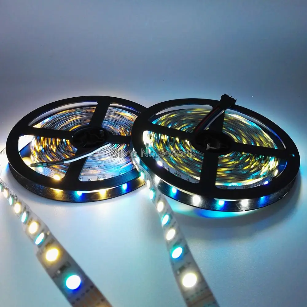 5 м DC12V 24V RGBW RGBWW гибкий светодиодный светильник 60 светодиодов/м RGB + (белый/теплый