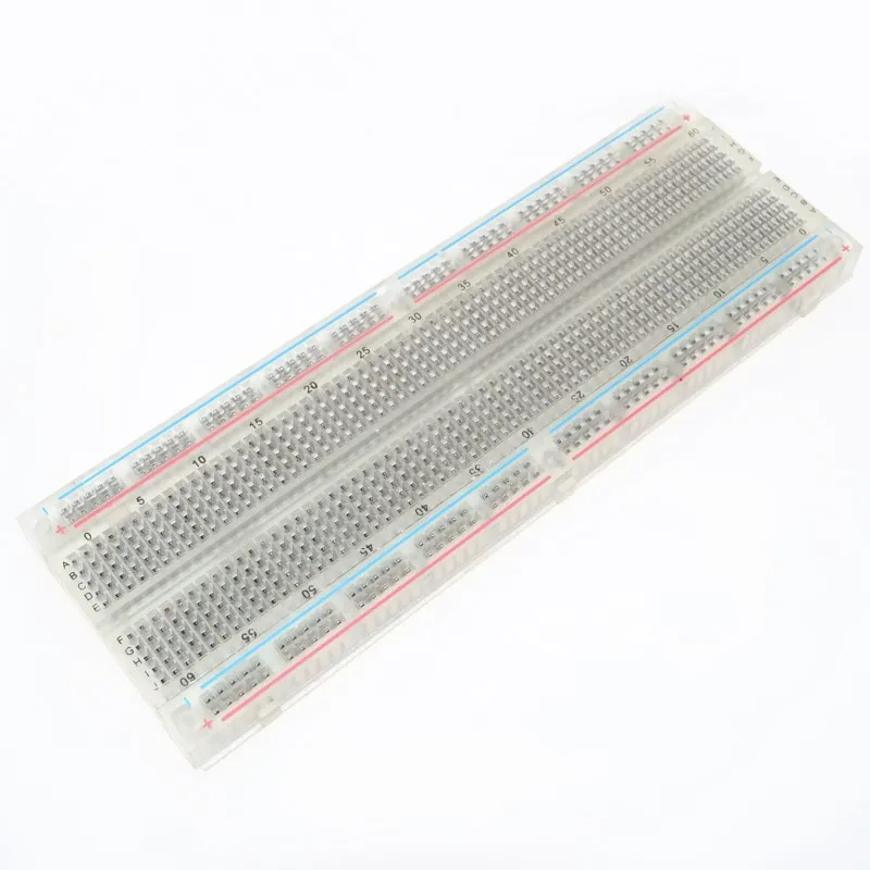 

Crystal Breadboard 830 Point Solderless PCB Bread Board MB-102 MB102 With color bar Test Develop DIY 16.5*5.5cm