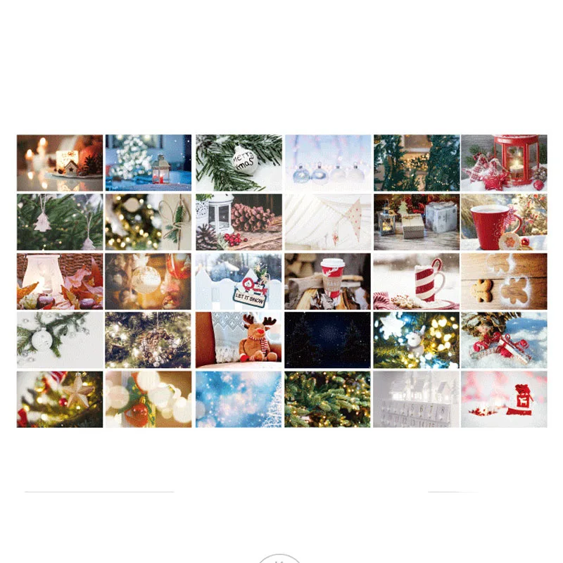  30pcs/box Merry Christmas Eve Series Luminous Paper Greeting Cards PostCard Christmas Night Party I - 32954010189
