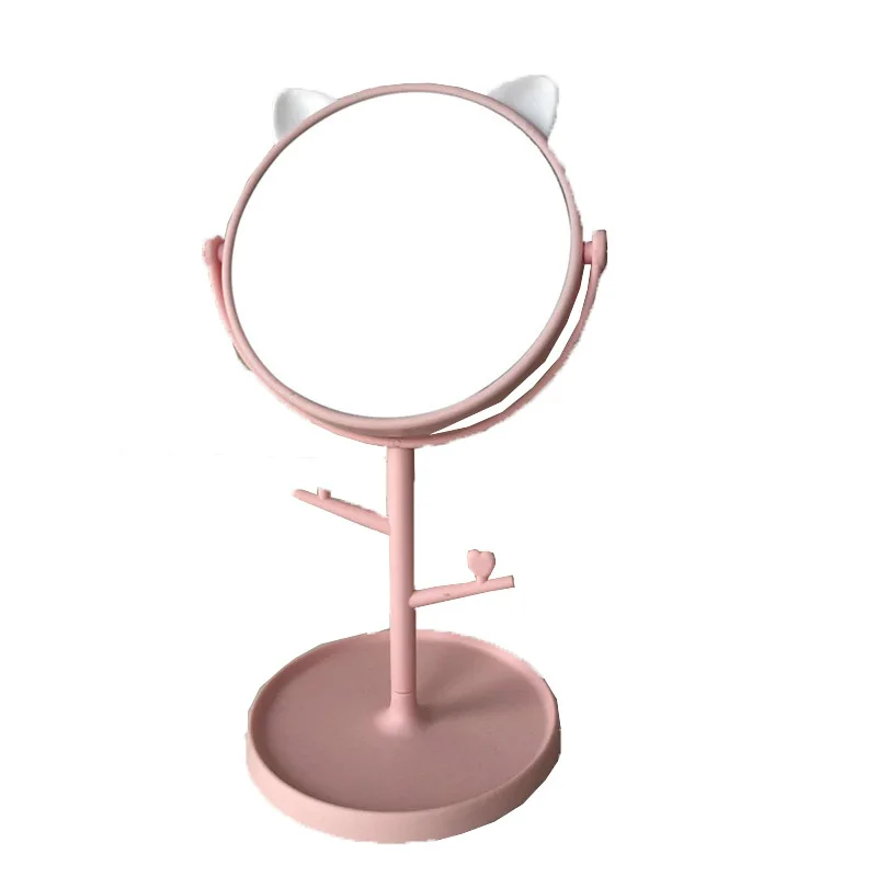 rabbit pink Перепелиное серебряное косметическое зеркало, двойная сторона с ящиком для хранения, лоток для хранения ювелирных изделий/коробка - Цвет: rabbit pink