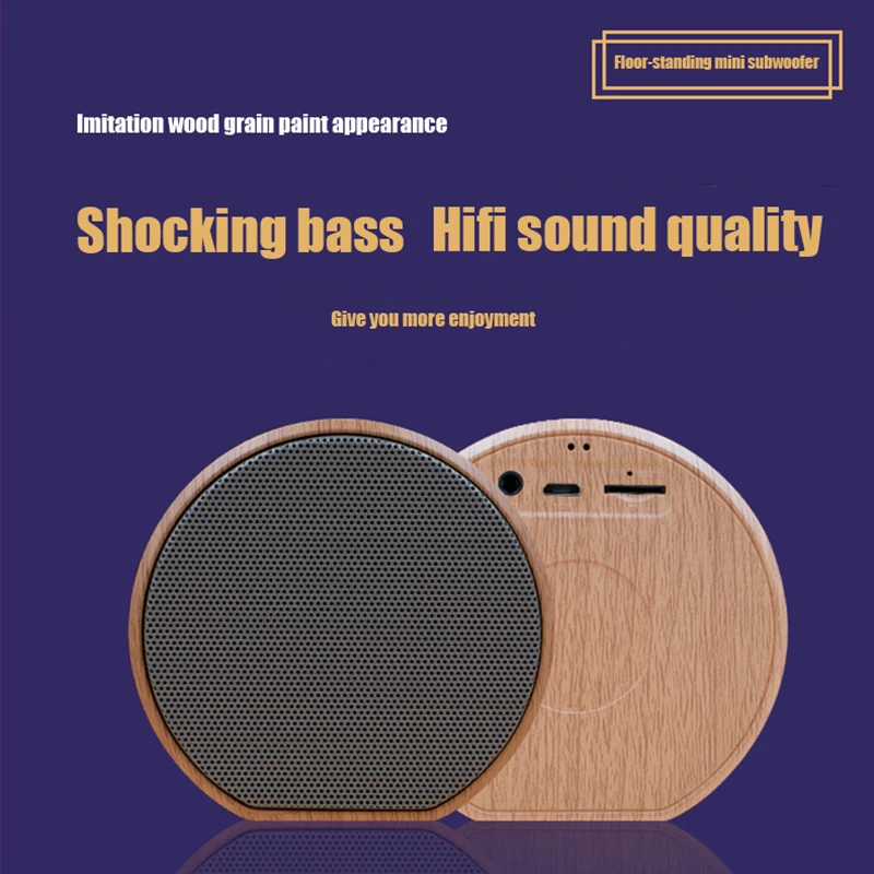 

Retro Wood Bluetooth Speaker Portable Outdoor Wireless Mini Computer Bluetooth Sound Box Support AUX TF Card for iPhone Android