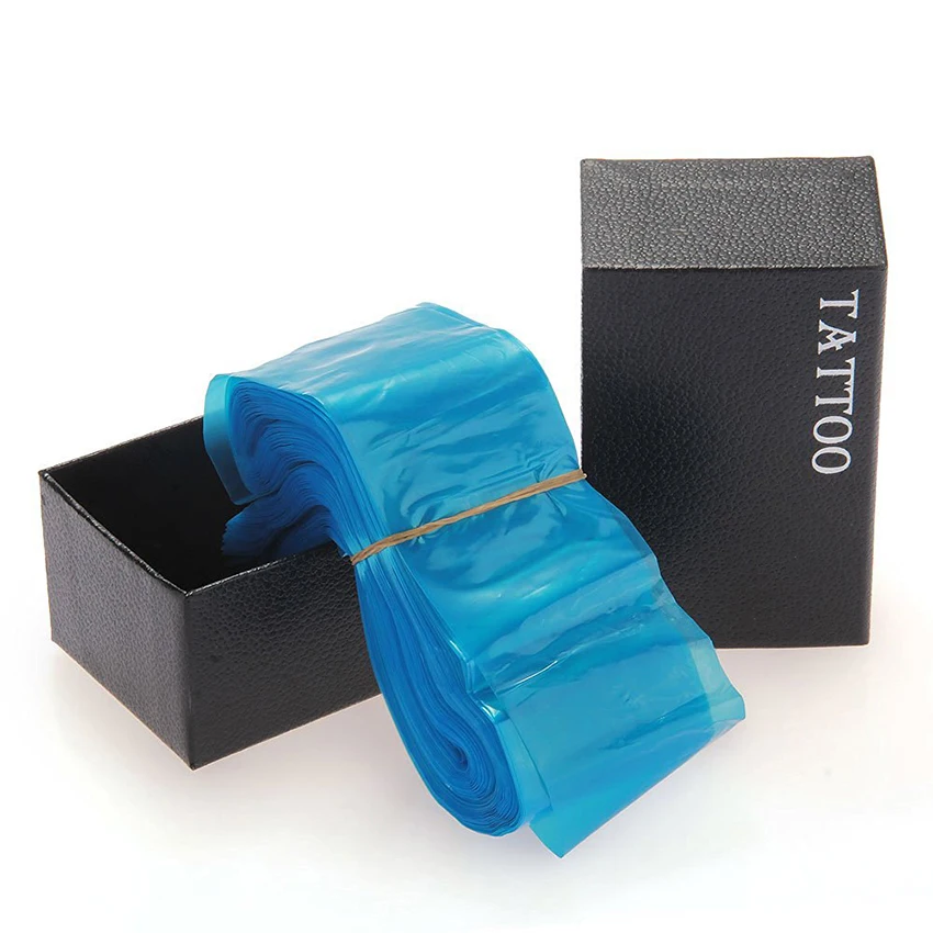 100Pcs / Box New Blue Plastic Tattoo Clip Cord Sleeves Covers Bags