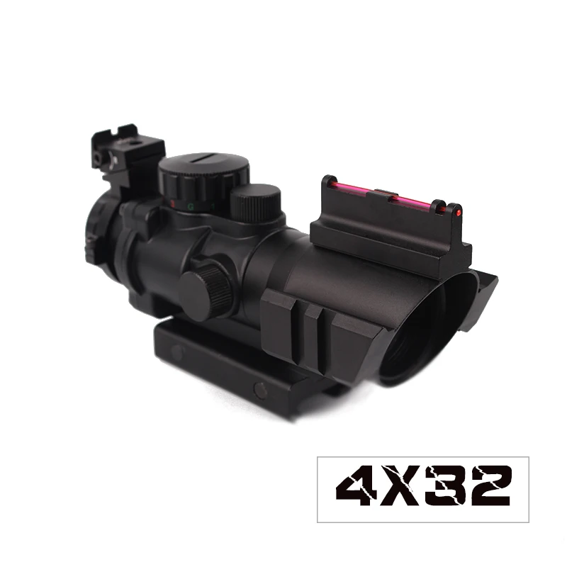 

2019 NEW 4x32 OUTDOOR Riflescope Hunting Red Dot Airsoft Airsoft Reflex Tactical Optical Sight with 20mm Dovetail Track Rifle