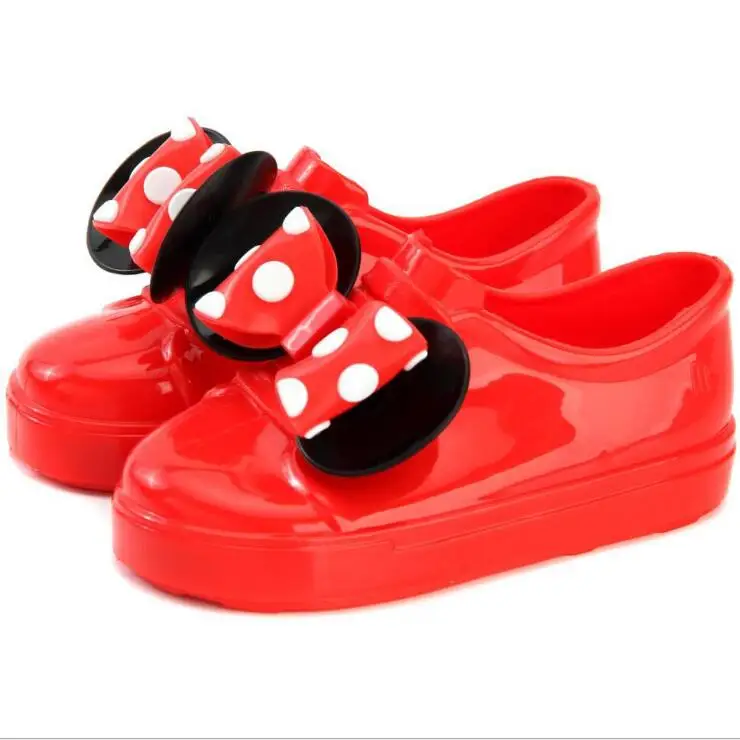 Rain Sports Mini Shoes Wave Point 2 Layer Bow Twins Mouse Slip-on Sandals New Winter Girl Jelly Girls Shoes