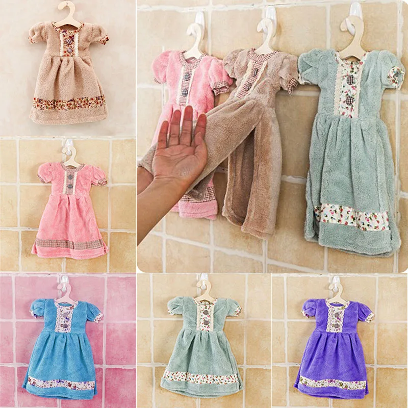 Cute Hand Towels Strong Absorbent Soft Princess Skirt Dress Shape