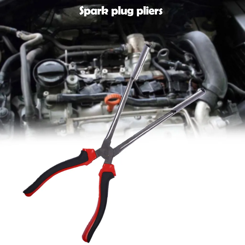 Car Spark Plug Wire Removal Pliers Bend Head Valve Seal Ring Pulling Cylinder Cable Insulated Handles Clamp Repair Tool