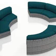 Всепогодный Открытый 3 шт. круглый набор для секционный диван из ротанга