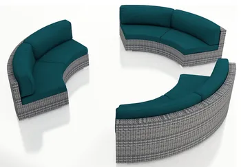 

All Weather Outdoor 3 Piece Round Sectional Rattan Sofa Set