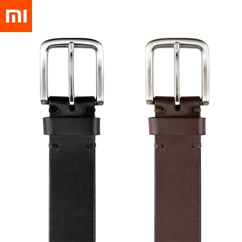 Кожаный ремень Xiaomi Mijia для отдыха из коровьей кожи с алюминиевой пряжкой, модный кожаный ремень шириной 38 мм для мужчин, лучший подарок