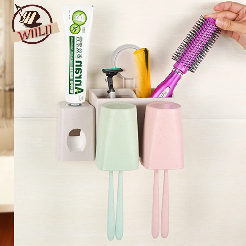 Bathroom Organizer Automatic Toothpaste Dispenser Squeezer ToothWash