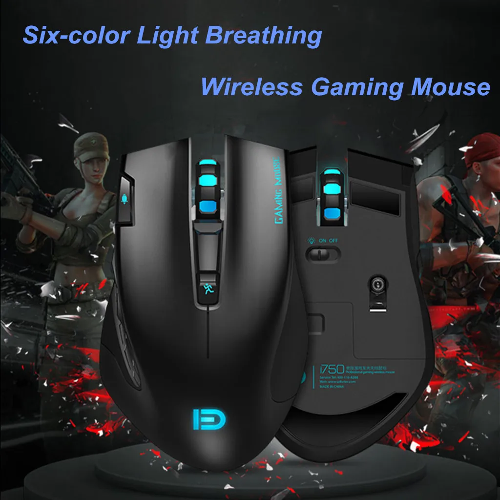 

Wireless Gaming Mouse With Six-color Light Breathing 2.4G 3000DPI USB Portable Silent Mice Mause Professional Mouse For PC L617