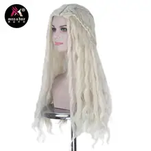 Miss U волосы Игра престолов синтетические женские длинные волнистые отбеливатель блонд парики с косами Хэллоуин косплей парик