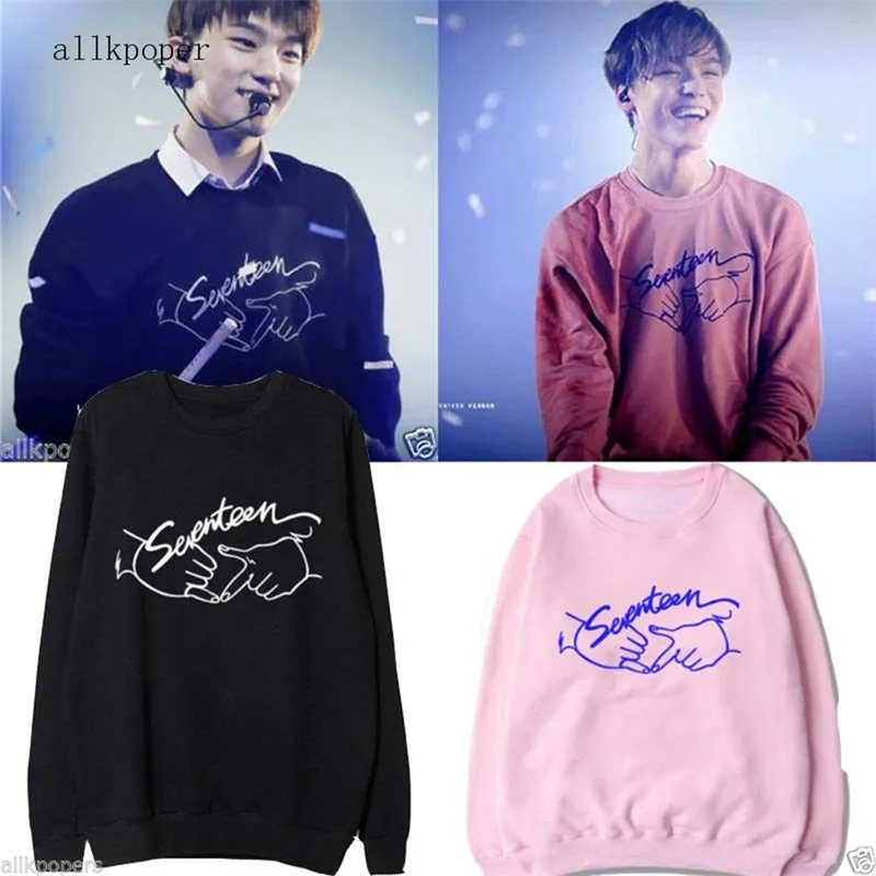 

ALLKPOPER ALLKPOPER KPOP Hoodies Harajuku SEVENTEEN 17 Sweatershirt DINO VERNON HOSHI k-pop kawaii pink pullover moletom