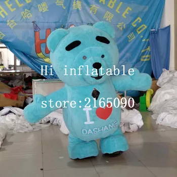 

moving inflatable hairy mascot bear costume