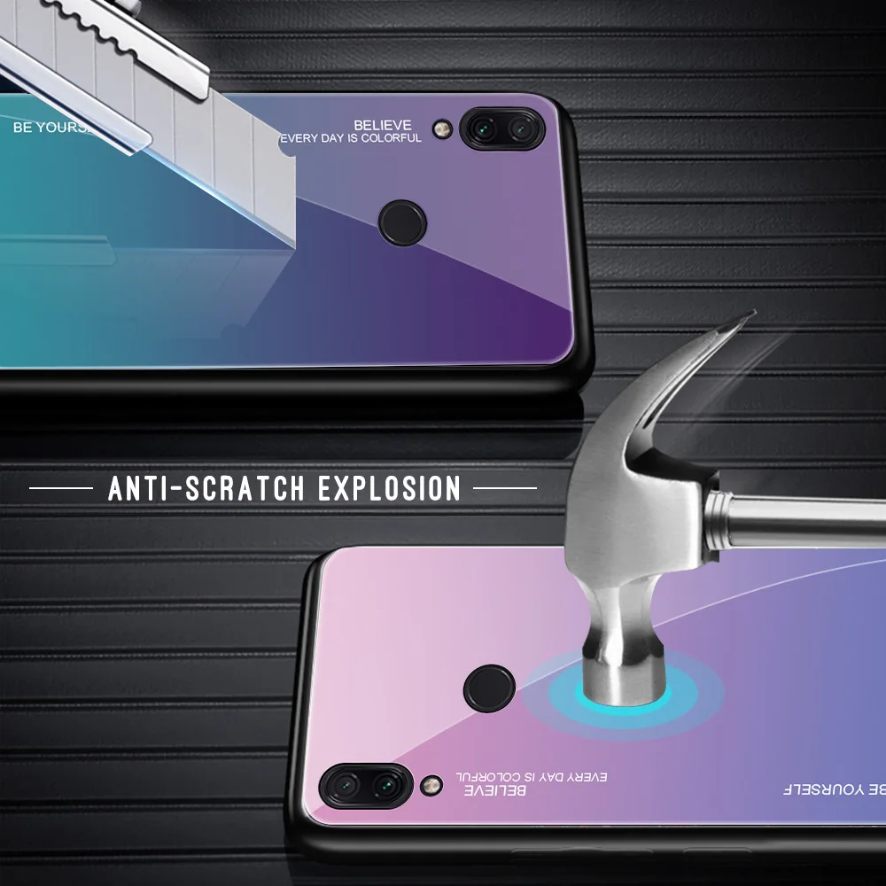 Для Xiaomi Redmi Note 7 5Pro 6A Mi Mix2S Mi6X A2 Mi5X A1 роскошное закаленное стекло мягкая силиконовая