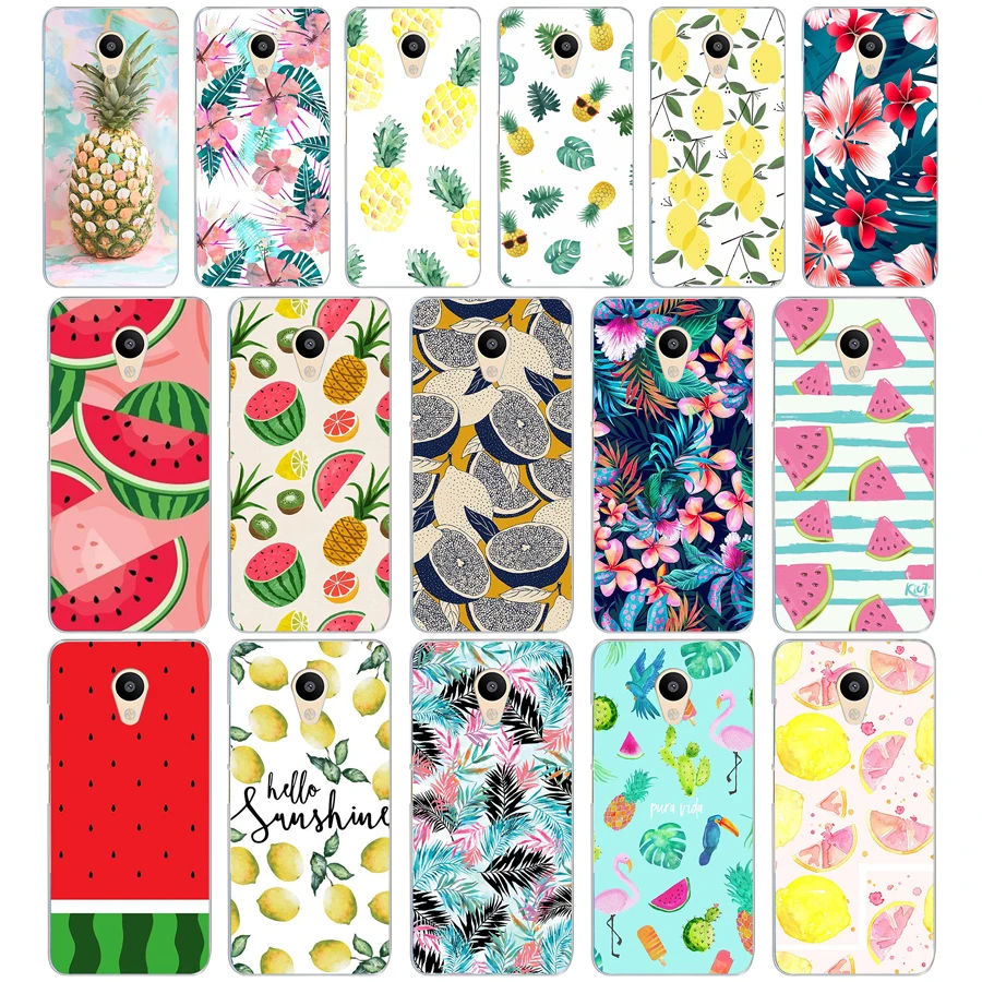 

236DD Summer Pineapple Lemon Cactus Watermelon Floral Cover Case for Meizu M2 M3S M3 M3S M5S Mini M3 note M5 M6 M6 note U10 U20
