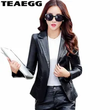 Teaegg Демисезонный Искусственная кожа куртка женщина 5XL большой Размеры тонкий Повседневное из искусственной кожи Пальто для будущих мам женские кожа OuterwearAL937