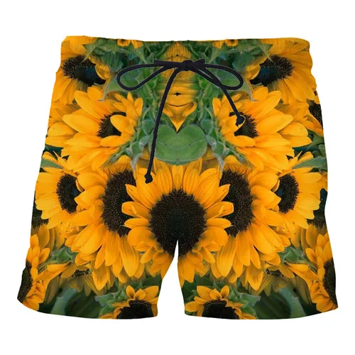 Смешные ромашки цветок мужские пляжные шорты Веселая 3D-печать мужские повседневные шорты модные мужские летние горячие мужские крутые шорты - Цвет: 2