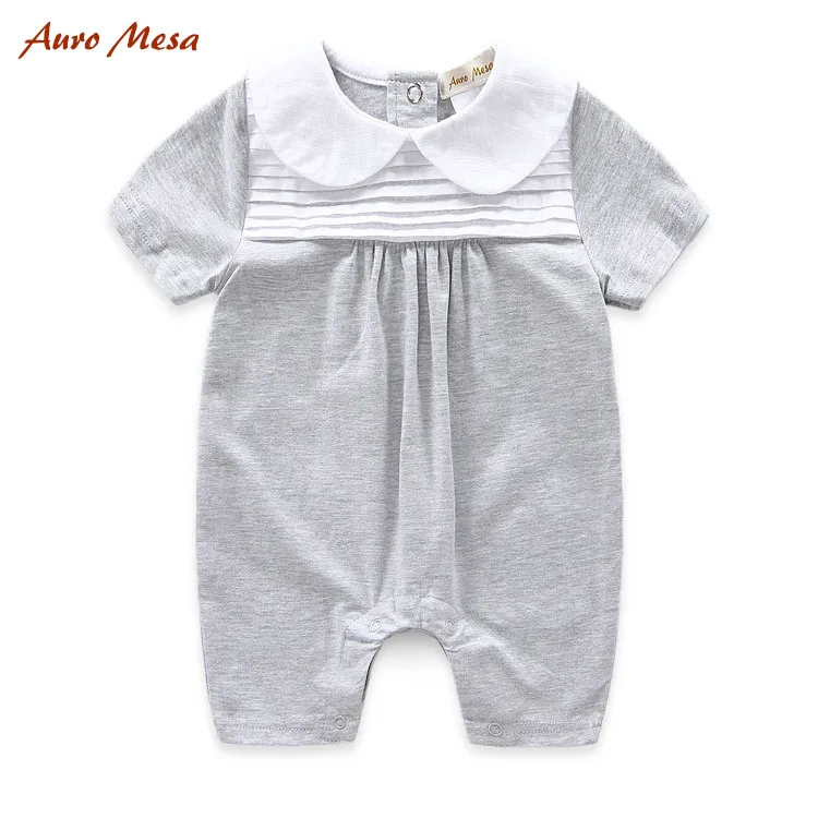 Fashion Summer Baby Romper Grey One piece 100Cotton Newborn Clothing
