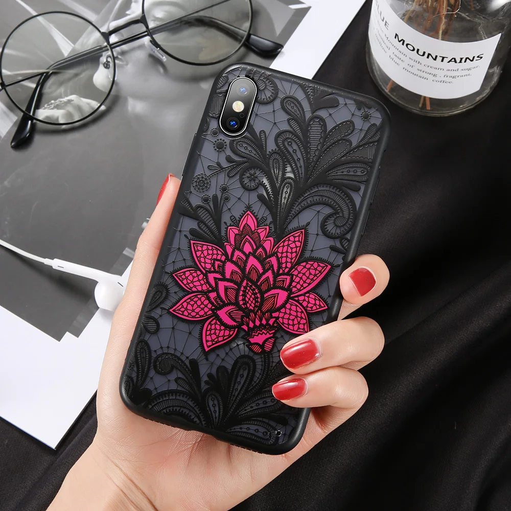 

NORTHFIRE Embossed Rose Case For Huawei P30 P30 Pro Sexy lace Soft TPU Ultra Thin Case For Huawei P30 Lite Cover Funda Coque