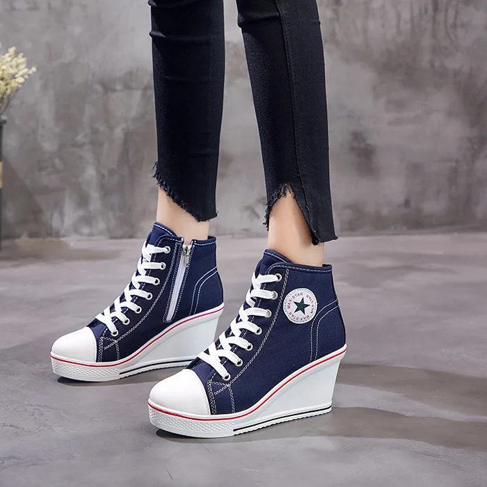 casual wedge sneakers