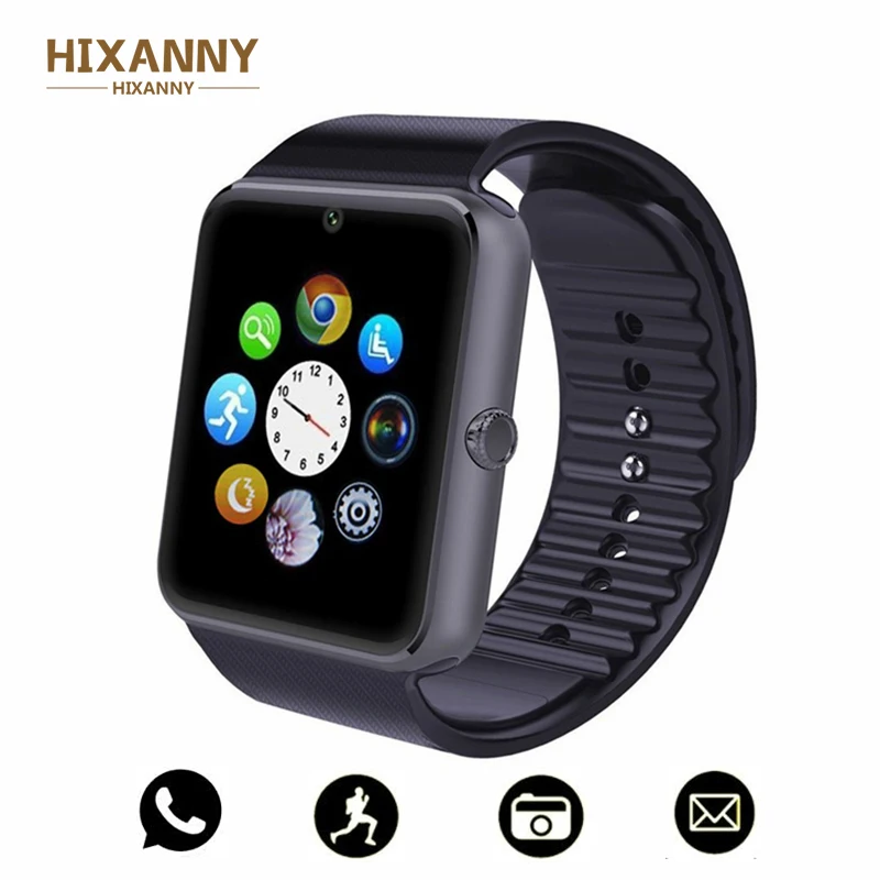 

HOT Newest Bluetooth Smart Watch Men GT08 With Touch Screen Big Battery Support TF Sim Card Camera For IOS iPhone Android Phone