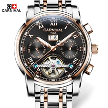 Relogio Masculino 2016 Carnaval Hommes de Marque De Luxe Militaire Montres Mécaniques en acier inoxydable Squelette Montre Relojes Hombre