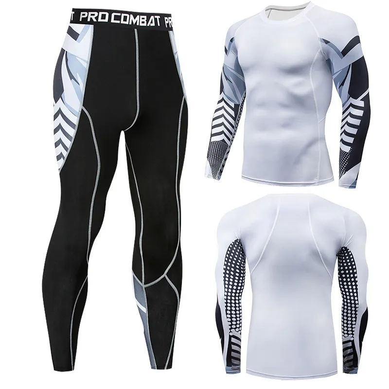Новинка, спортивная одежда с молнией, мужское термобелье, Спортивная тренировочная одежда, мужская одежда для MMA rash escort, компрессионная футболка - Цвет: 2010