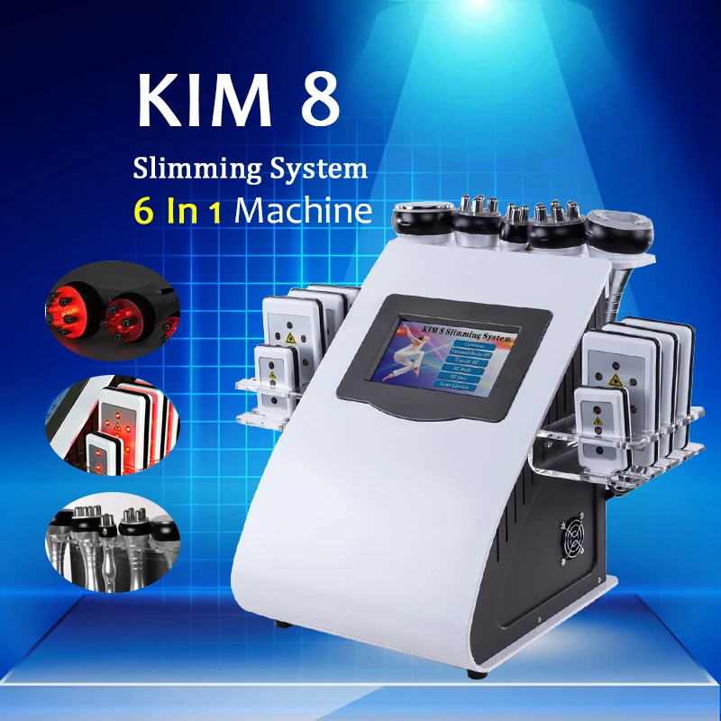 US $552.24 2019 Painless 8 Pads Diode Lipo LLLT Ultrasonic 40K Cavitation Slimming Vacuum RF Cellulite Weight Loss Machine