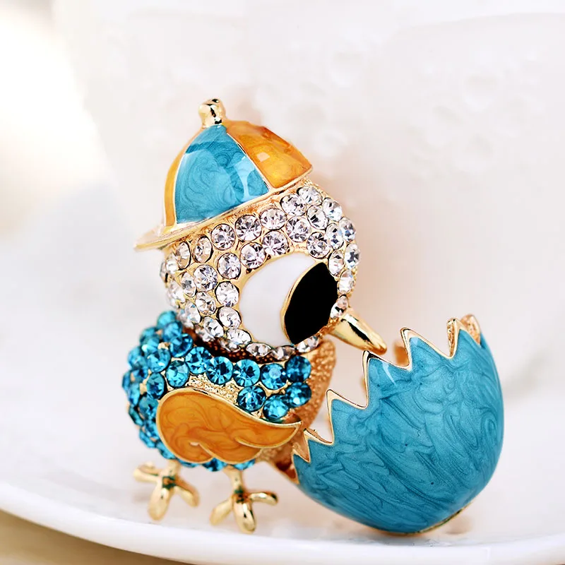 2017 Высокое качество красивые Стразы петух металлическая брошь животных Броши
