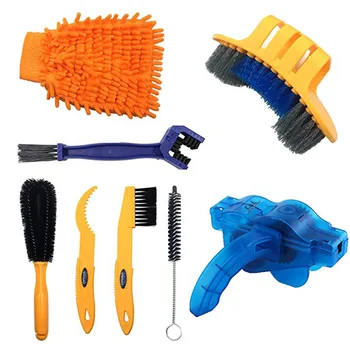 

6pcs /lot Bicycle cleaing Tool kits Chain Cleaner+tire Brushes+Bike Cleaning Gloves Bike MTB Cycling Cleaners Kit Sets