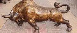 29 "Китайский Огромный Бронзовый Свинка Животное Bull Рог Носорога Быков Бык Цветок Статуя