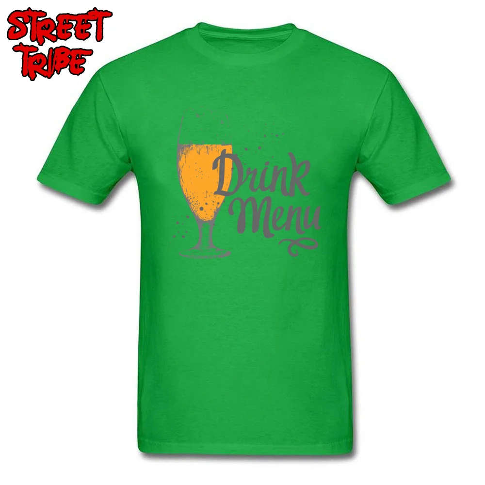 glass of beer Cotton Tops Tees for Men Design T-Shirt Street Company Round Collar Tops Shirt Short Sleeve Drop Shipping glass of beer green
