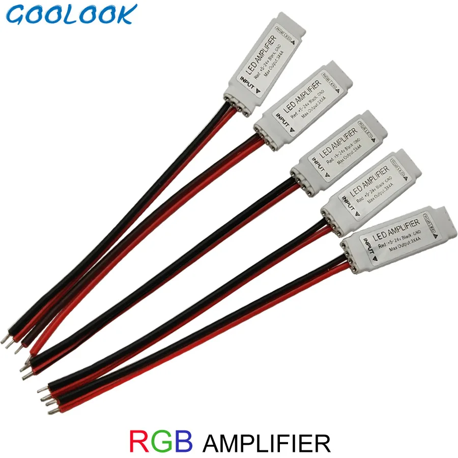 

DC12V Mini led amplifier Controller signal amplifier DC5-24V 3*4A 6A 12A 144W led strip accessory for 5050 3528 rgb strip light