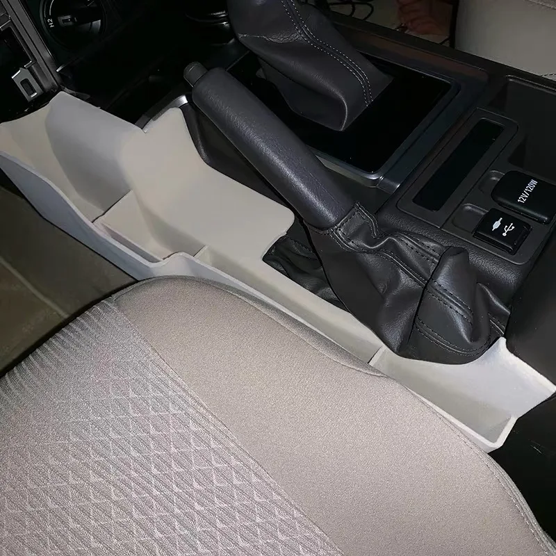 2010- Черный Бежевый интерьер автомобиля центральный ящик для хранения передач Органайзер держатель телефона кронштейн для Toyota Land Cruiser Prado 150