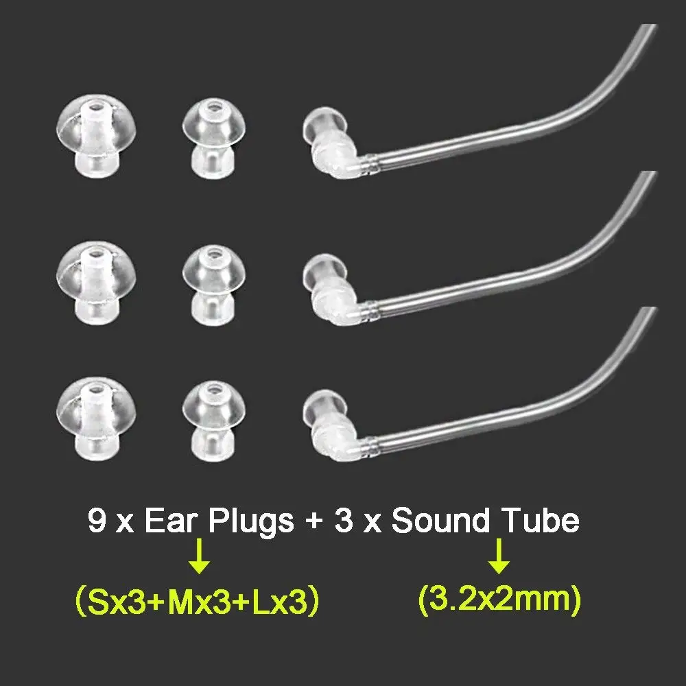 

Hearing Aid Earplug Ear Plugs Eartips Domes with Sound Tube 3 Tubes + 9 Domes (L M S) Hearing Aids Accessories