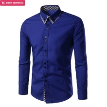 Бренд г. модные мужские рубашки с длинными рукавами Топы Классический Клетчатый украшения ткани мужская одежда рубашки Slim Для мужчин рубашка