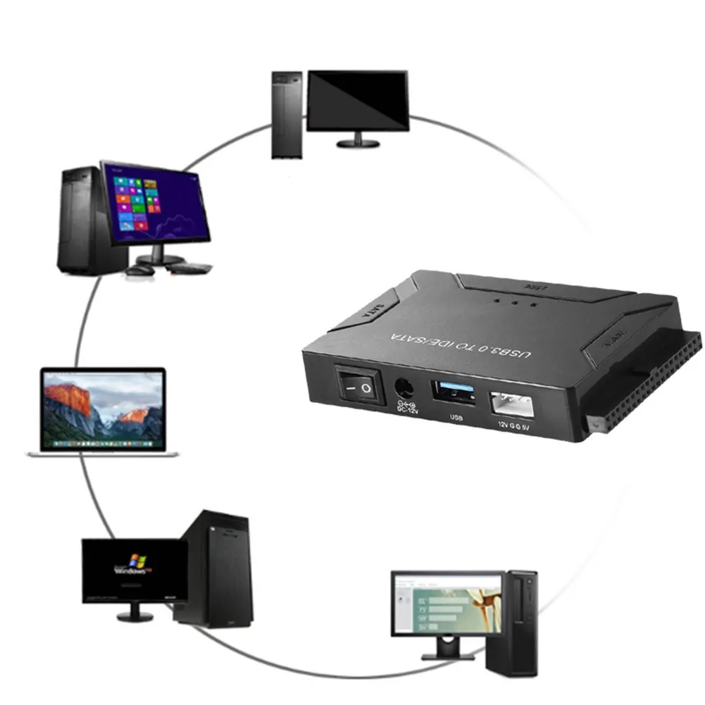 

1M USB 3.0 Convert 2.5/ 3.5 Inches IDE SATA Cable Adapter Hard Driver Universal SATA Transfer for HDD SSD CD/DVD DVD-RAM Adapter