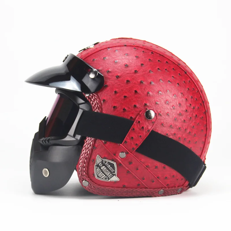 Шлем для мотокросса Железный человек Шлем Vintave открытый шлем для кроссового велосипеда мотоциклетный шлем с Закрытая маска ретро - Цвет: VS red 2