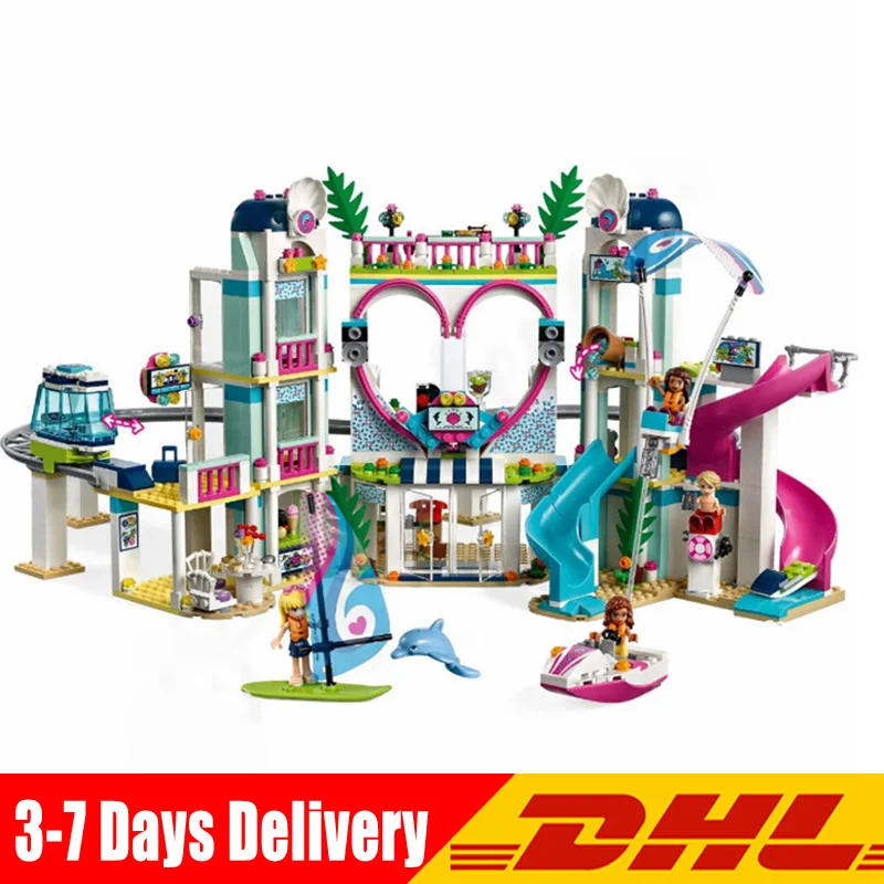 

2018 Compatible LegoINGlys 41347 Girls Friend The Heartlake City Resort Hotel Model Building Blocks DIY Toy Christmas Gifts