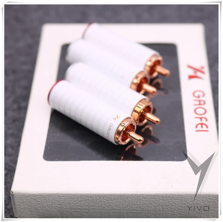 XSSH audio GF-RED05R White Shell HIFI DIY red pure copper Audio Video RCA Plug Connector Jack