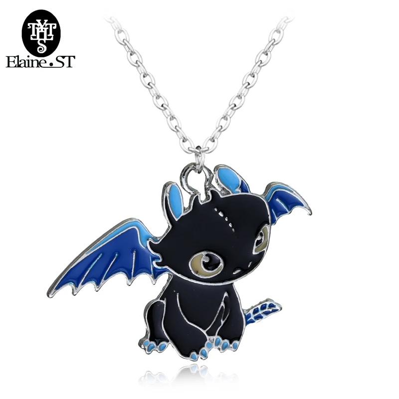 

Wholesale 20pcs How To Train Your Dragon 2 Toothless Night Fury Necklace Metal Charm Pendant Cosplay Accessories Jewelry Gift