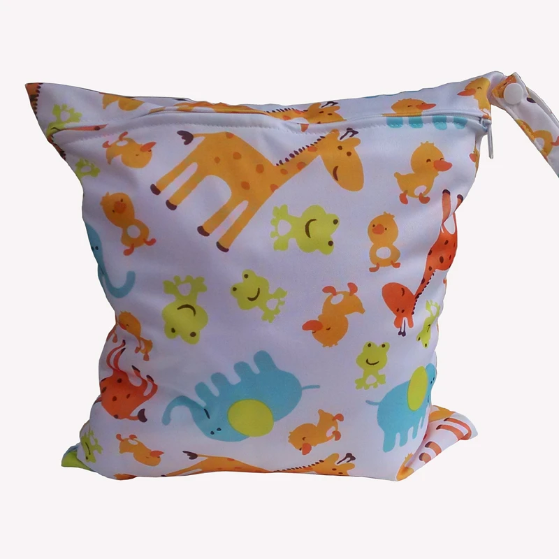 Детские Пеленки сумки с принтом двойной молнии Влажная/сухая сумка водонепроницаемый влажная ткань пеленки рюкзак многоразовые пеленки крышка