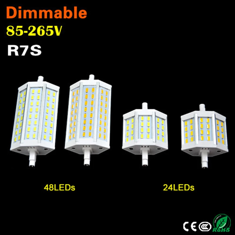 

1Pcs Dimmable R7S LED Light 15W 25W 24 48Leds Bulb Lamp SMD 5730 R7s 78mm 118mm Spotlight Replace Halogen Floodlight Lamp